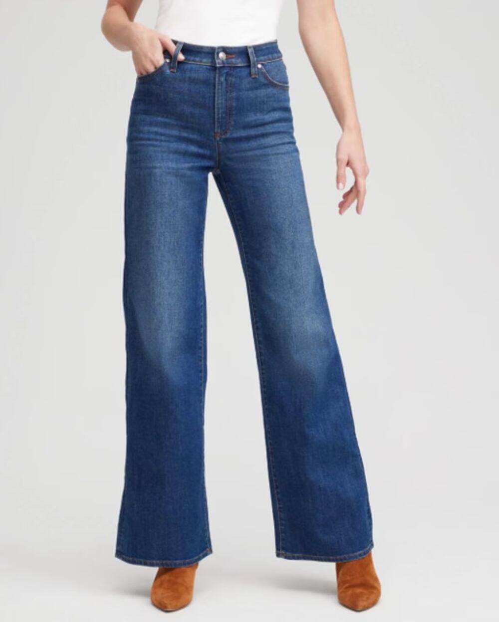Chico’s So Slimming High Rise Wide Leg Jeans Blue 1.5R US 10 EUC